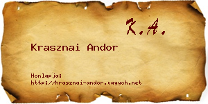 Krasznai Andor névjegykártya