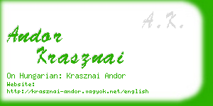 andor krasznai business card